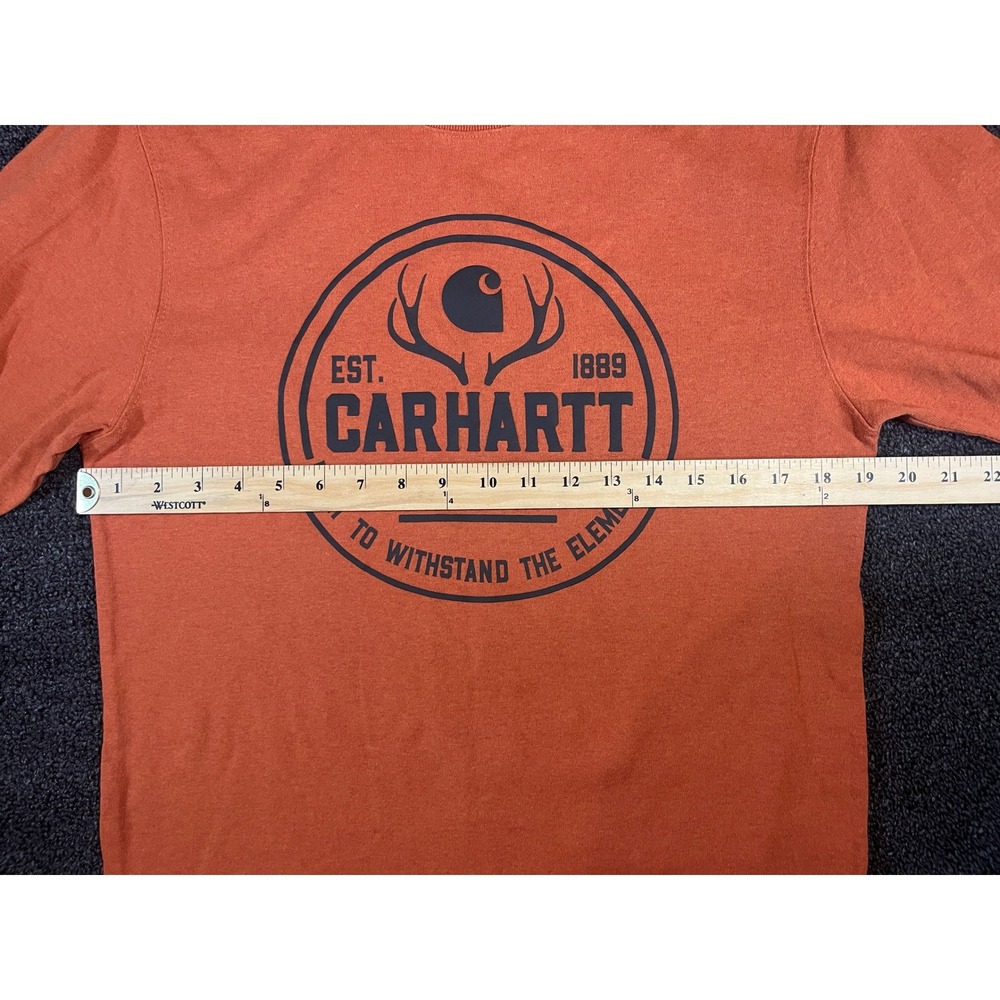 Carhartt Mens Small Burnt Orange Rugged Outdoors Graphic Long Sleeve T-Shirt S - Picture 8 of 12